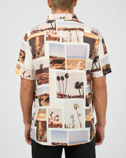 St Goliath Album Short Sleeve Shirt - White | Men's Casual Button Front Top