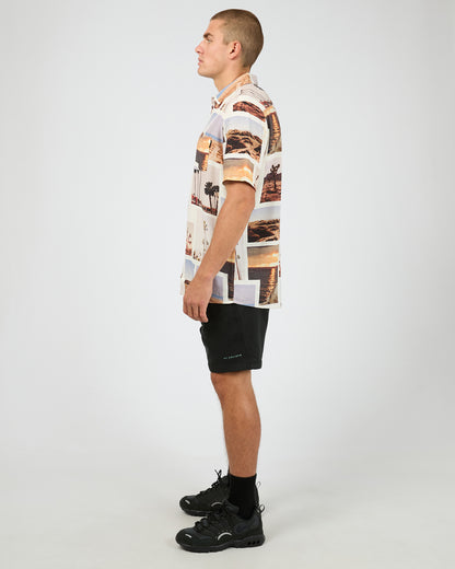 St Goliath Album Short Sleeve Shirt - White | Men's Casual Button Front Top