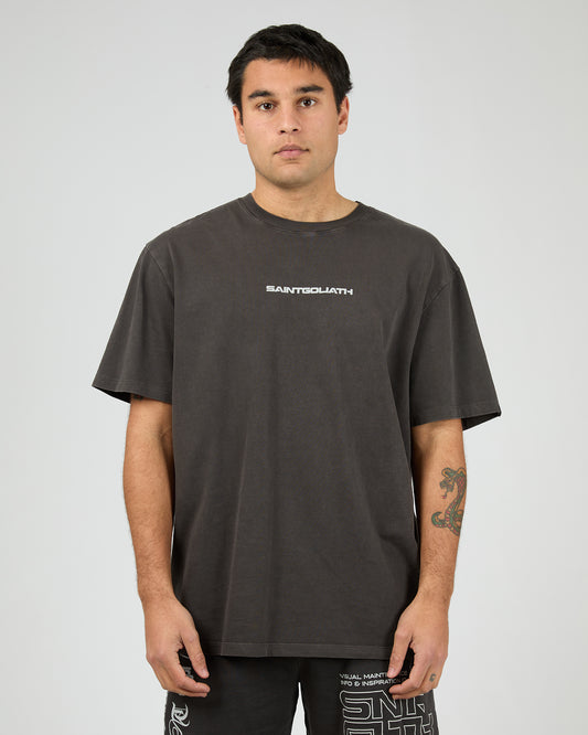 St Goliath Liveries Tee - Coal | Men's Relaxed Fit Cotton Graphic T-Shirt