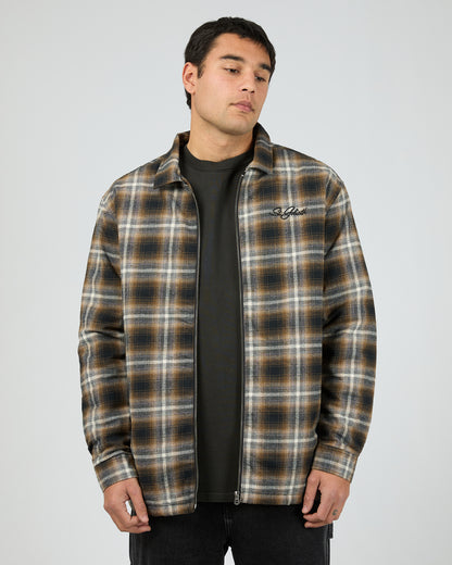 “St Goliath Floyd Shacket Multicoloured – men’s brushed cotton check shirt‑jacket with quilted lining”