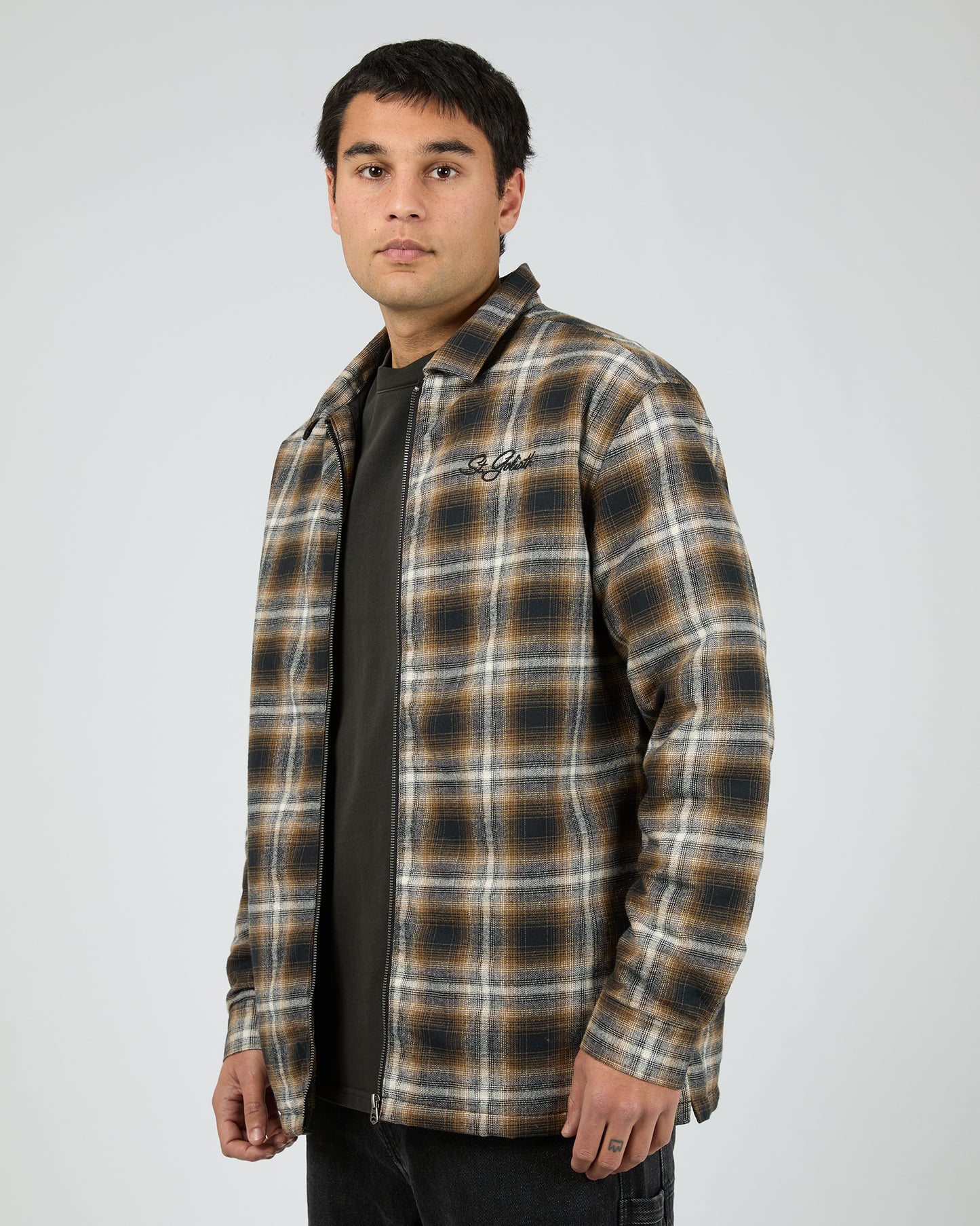 St Goliath Floyd Shacket - Multicoloured | Men's Brushed Cotton Check Shirt Jacket