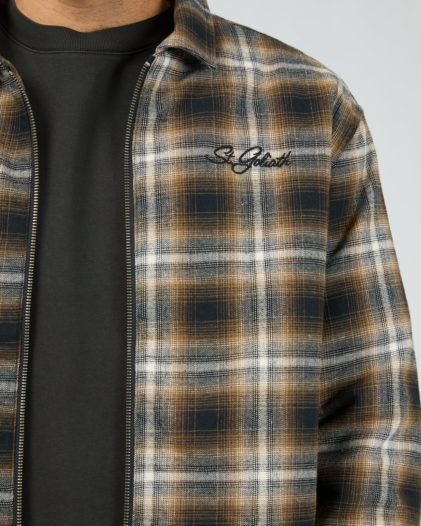St Goliath Floyd Shacket - Multicoloured | Men's Brushed Cotton Check Shirt Jacket