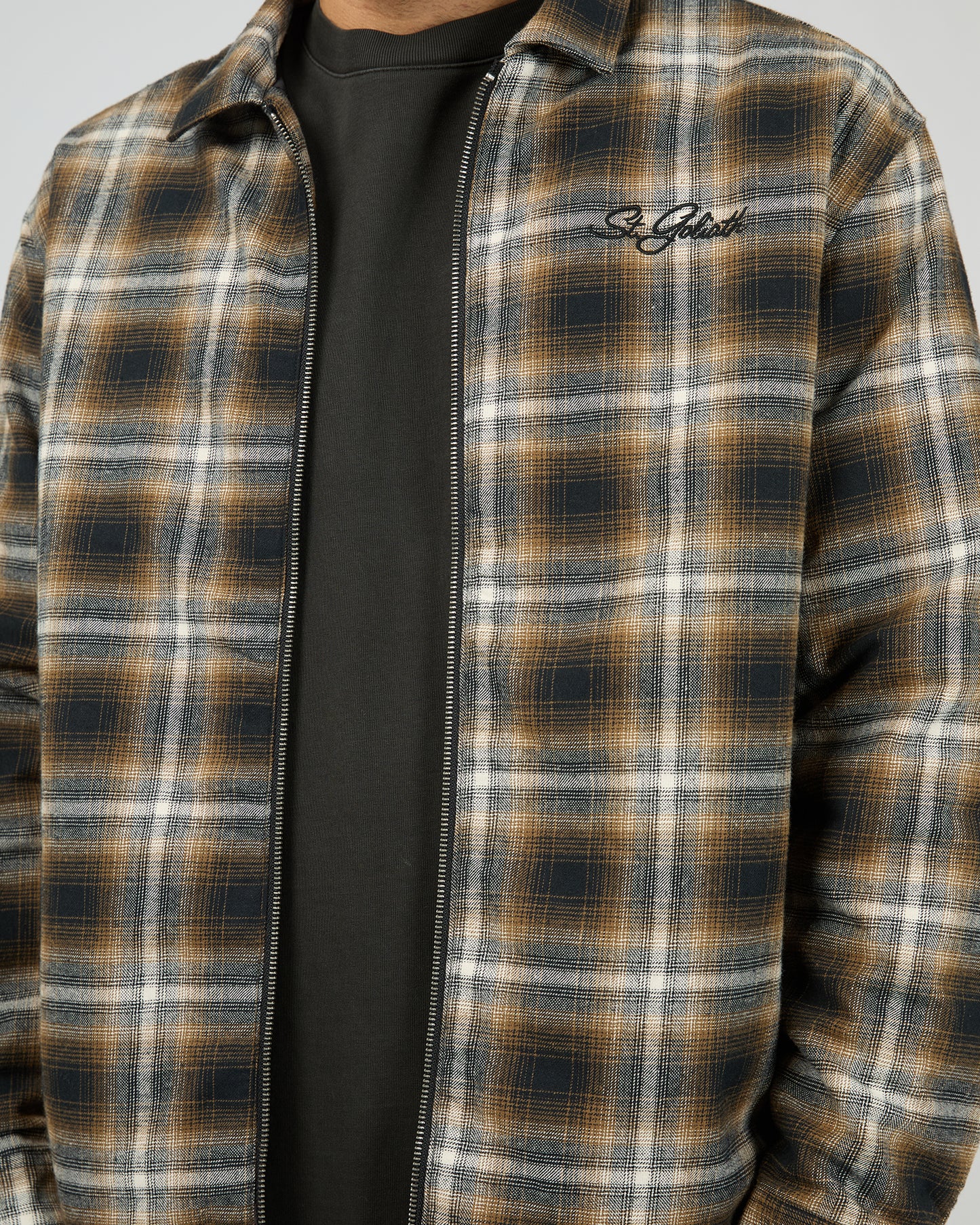St Goliath Floyd Shacket - Multicoloured | Men's Brushed Cotton Check Shirt Jacket