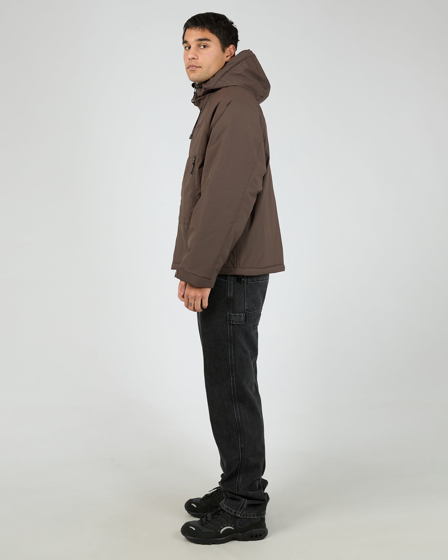 St Goliath Canyon Jacket - Brown | Men's Hooded Zip Jacket