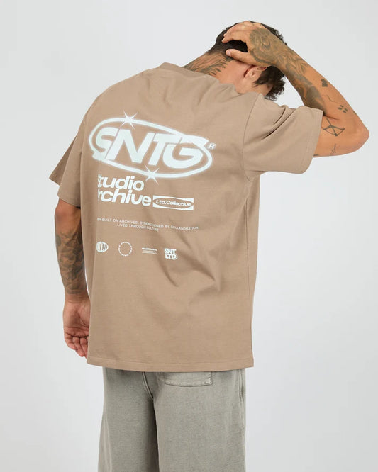 St Goliath Archive Tee - Dust | Men's Heavyweight Cotton Graphic T-Shirt