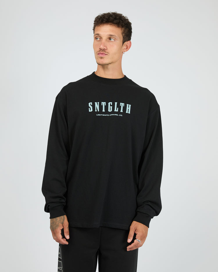 St Goliath Hurricane Long Sleeve Tee - Black | Men's Everyday Cotton Top