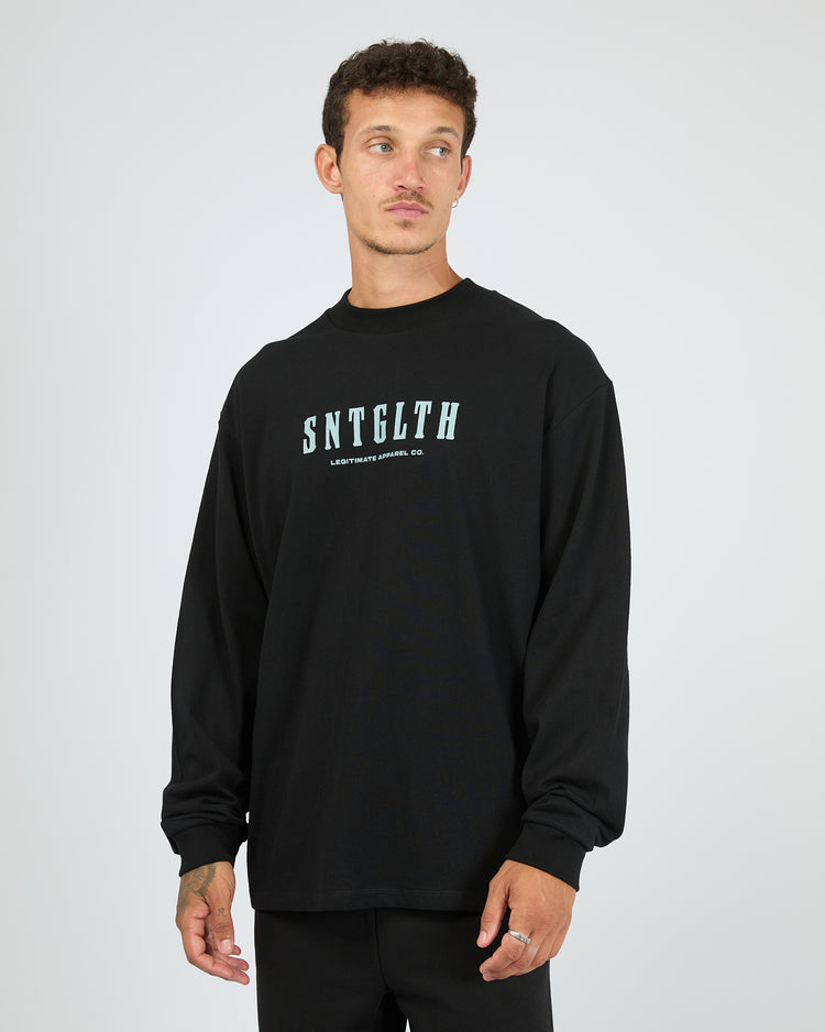St Goliath Hurricane Long Sleeve Tee - Black | Men's Everyday Cotton Top