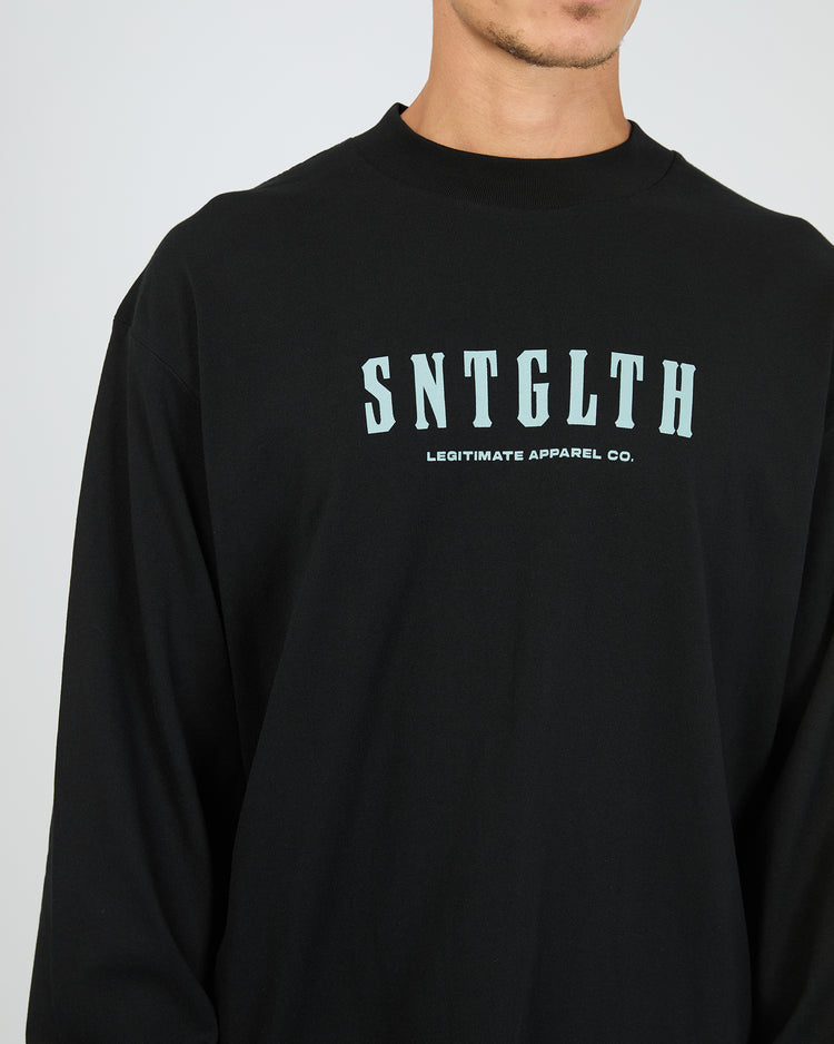 St Goliath Hurricane Long Sleeve Tee - Black | Men's Everyday Cotton Top