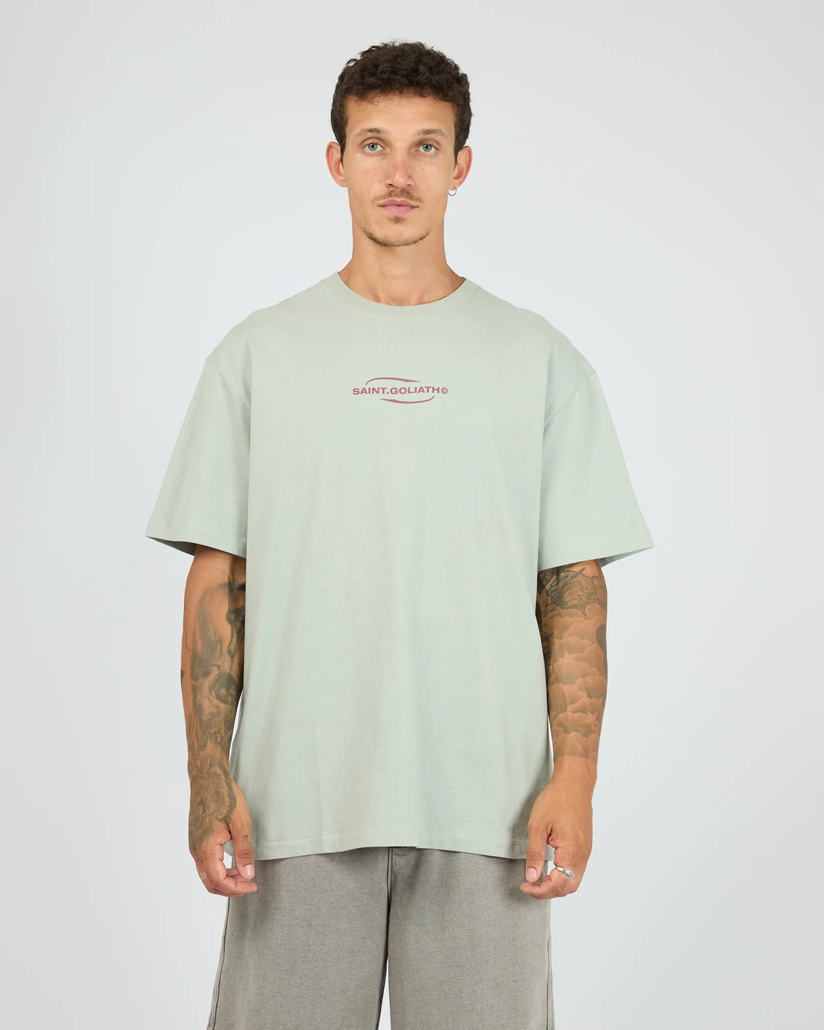 St Goliath Solar Tee - Sky Blue | Men's Oversized Cotton Graphic T-Shi ...