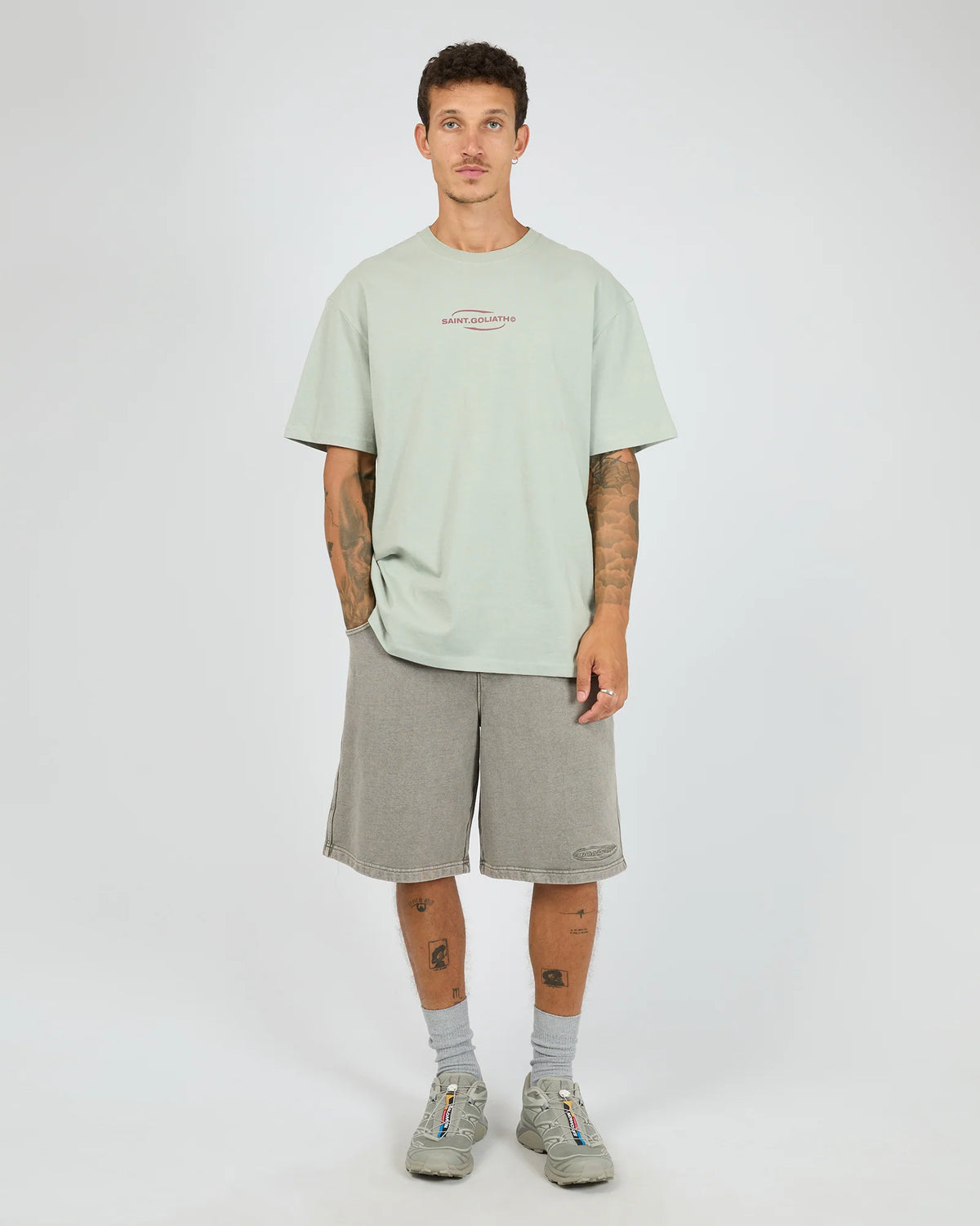 St Goliath Solar Tee - Sky Blue | Men's Oversized Cotton Graphic T-Shi ...