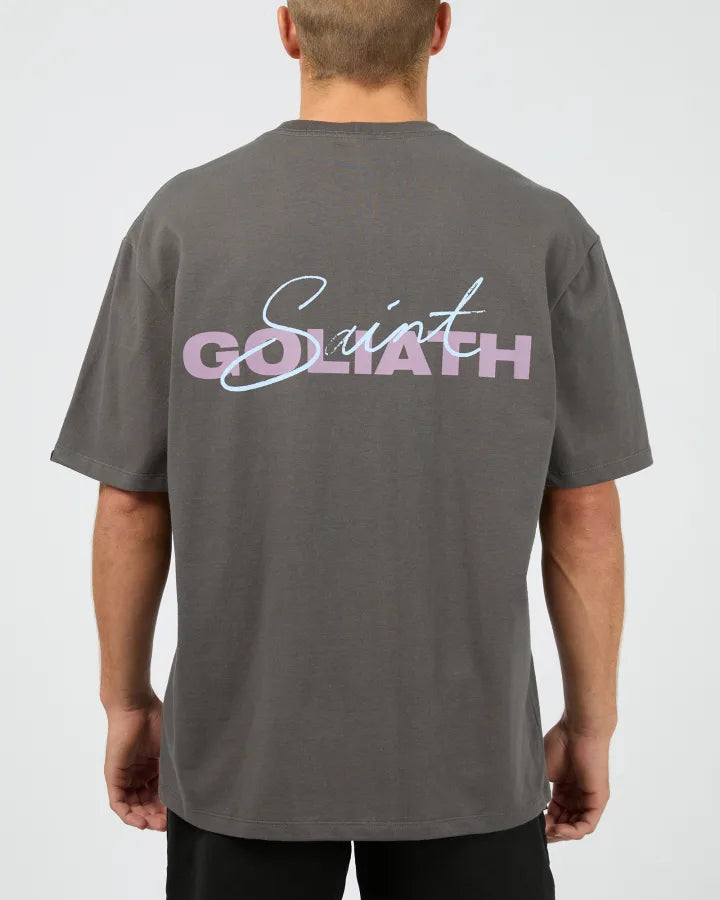 St Goliath Scenario Script Tee – Coal | Men’s Cotton Streetwear Tee