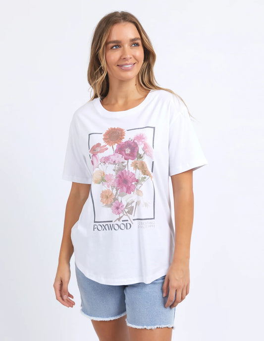 Foxwood In Bloom Tee White – Women’s Floral Graphic Tee