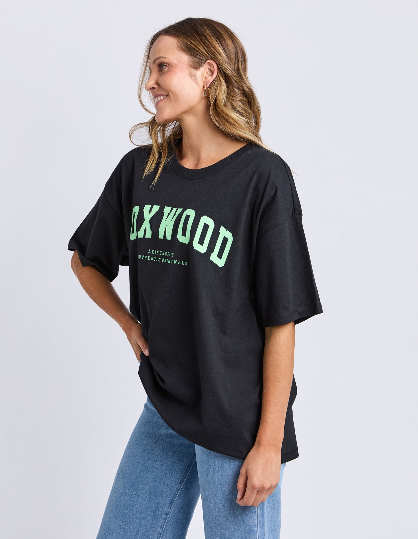 Foxwood Interval Tee - Washed Black & Bright Green