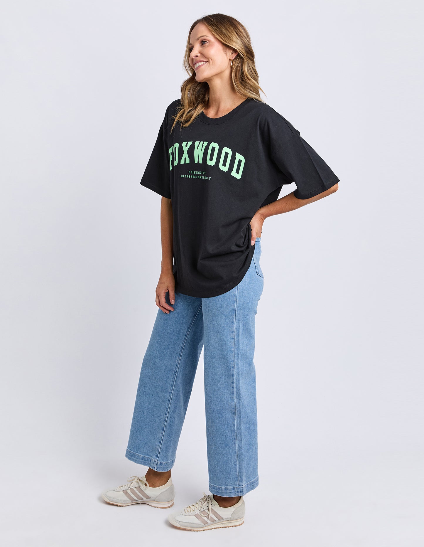 Foxwood Interval Tee - Washed Black & Bright Green