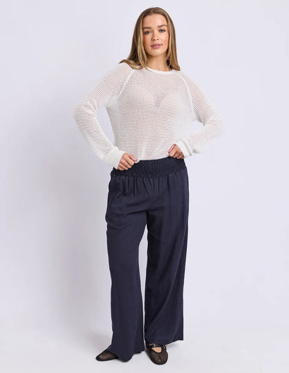 Foxwood Remy Knit - Vintage White | Women's Cotton Open Knit Top