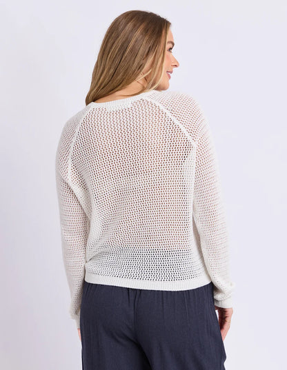 Foxwood Remy Knit - Vintage White | Women's Cotton Open Knit Top