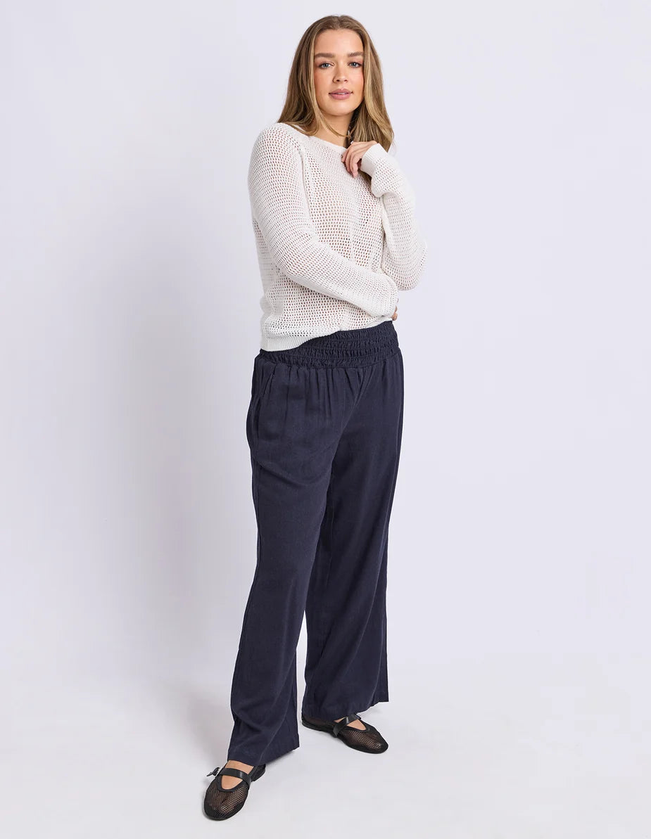 Foxwood Remy Knit - Vintage White | Women's Cotton Open Knit Top