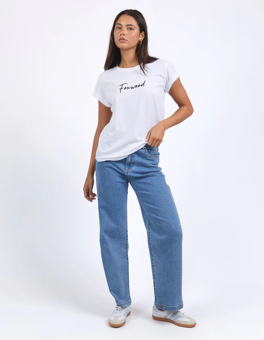 Foxwood Signature Tee White – Women’s Relaxed Cotton Tee