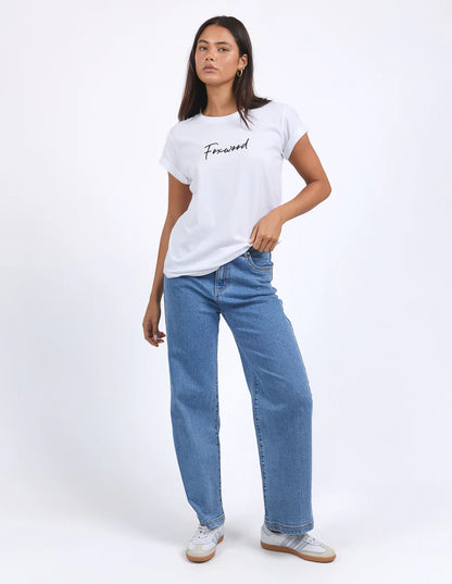 Foxwood Signature Tee White – Women’s Relaxed Cotton Tee