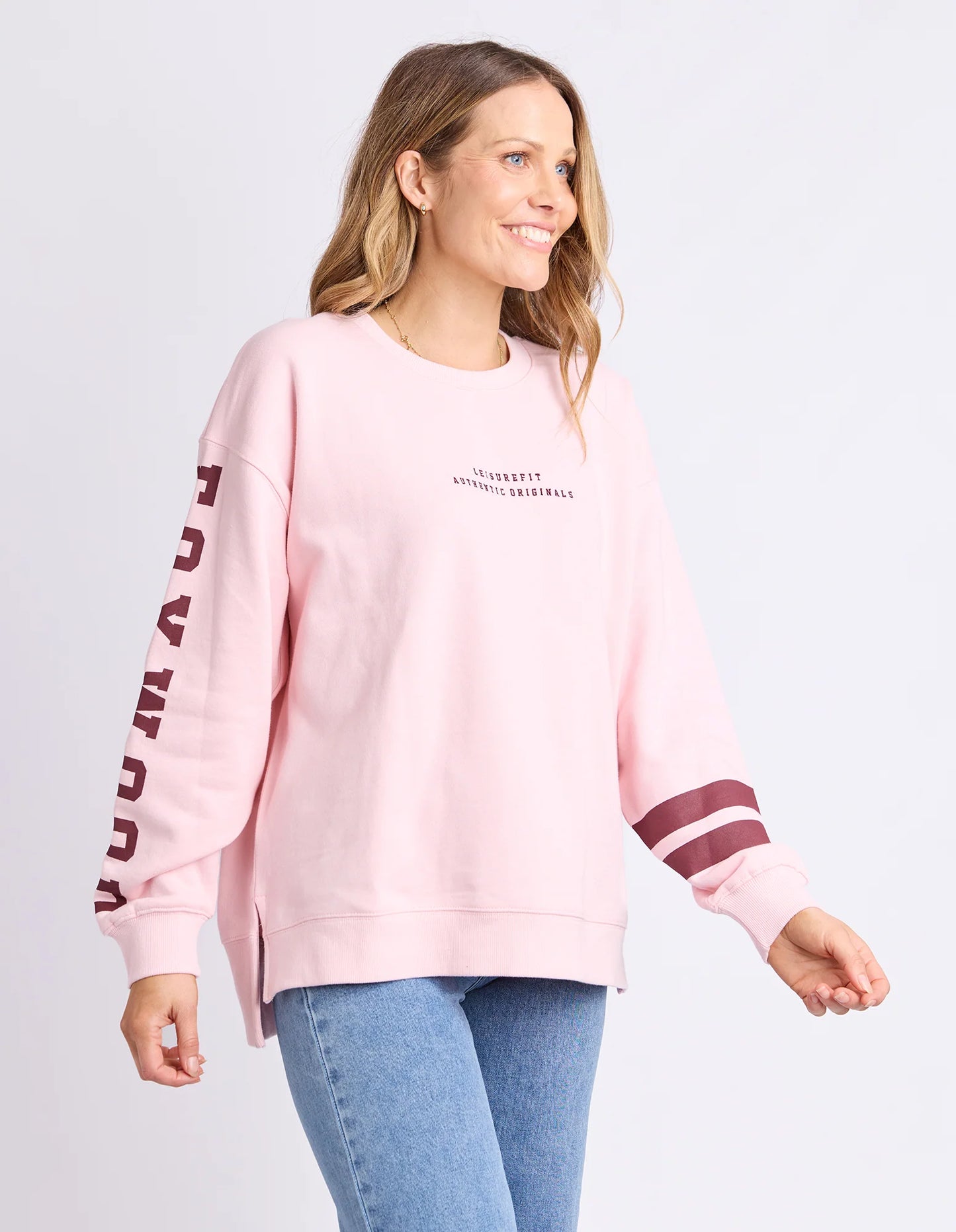 Foxwood Origin Crew Sweatshirt - Pink | Oversized Cotton Fleece