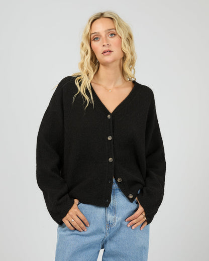 All About Eve Nova Cardigan - Black | Relaxed Knit Layering Cardi