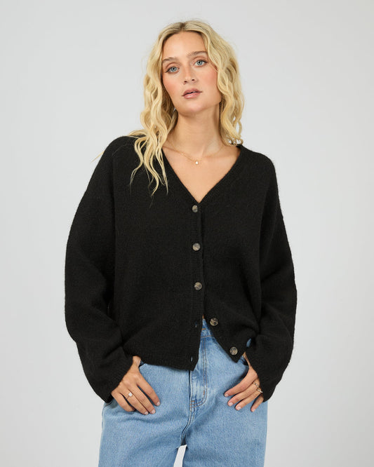 All About Eve Nova Cardigan - Black | Relaxed Knit Layering Cardi