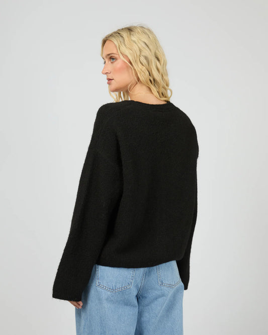 All About Eve Nova Cardigan - Black | Relaxed Knit Layering Cardi