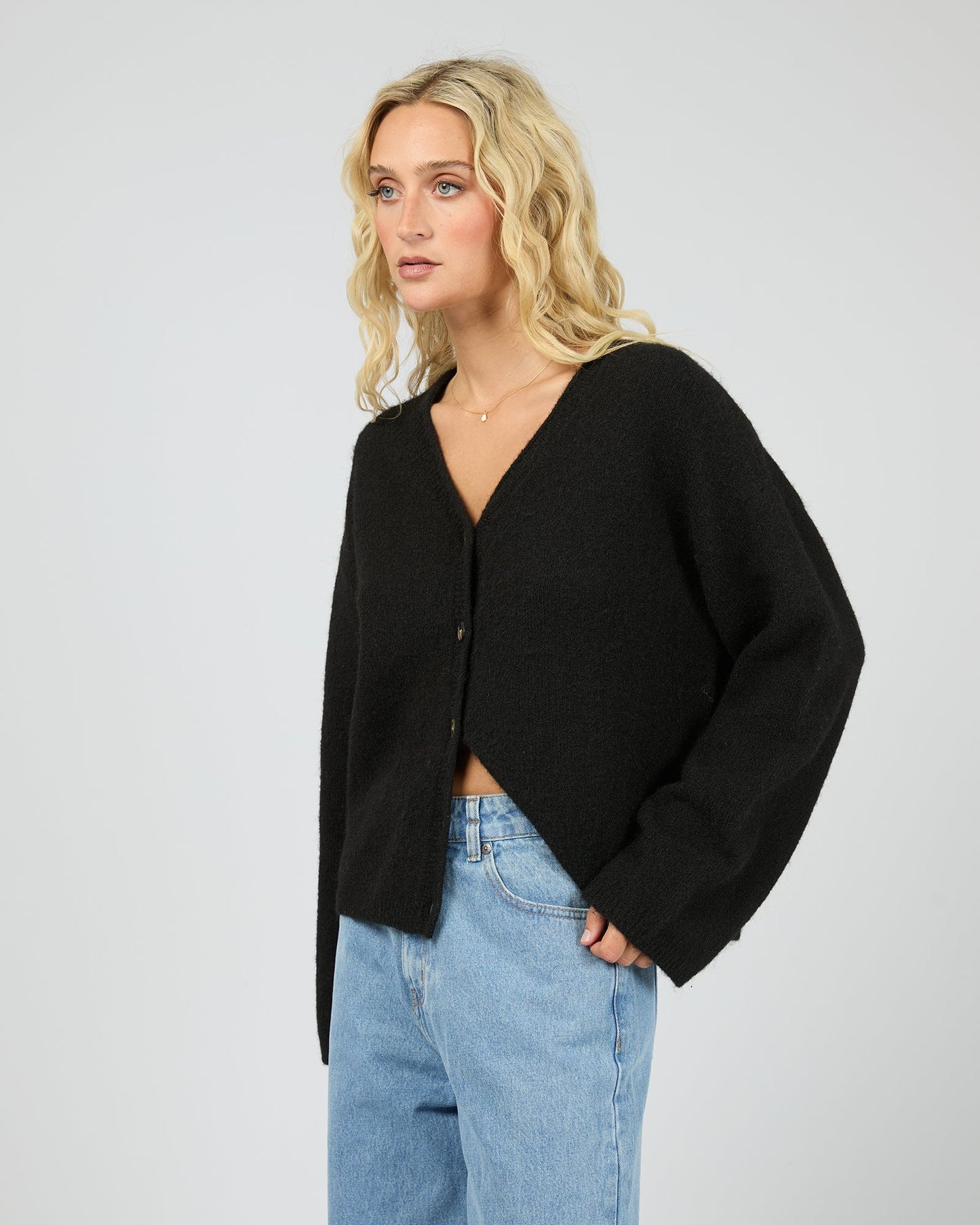 All About Eve Nova Cardigan - Black | Relaxed Knit Layering Cardi