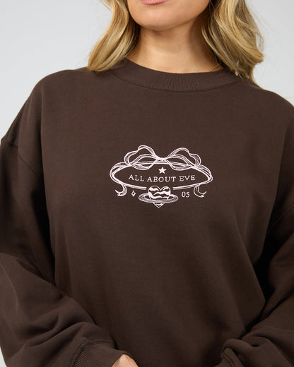 All About Eve Golden Hour Box Crew - Brown | Women's Everyday Cotton Sweatshirt