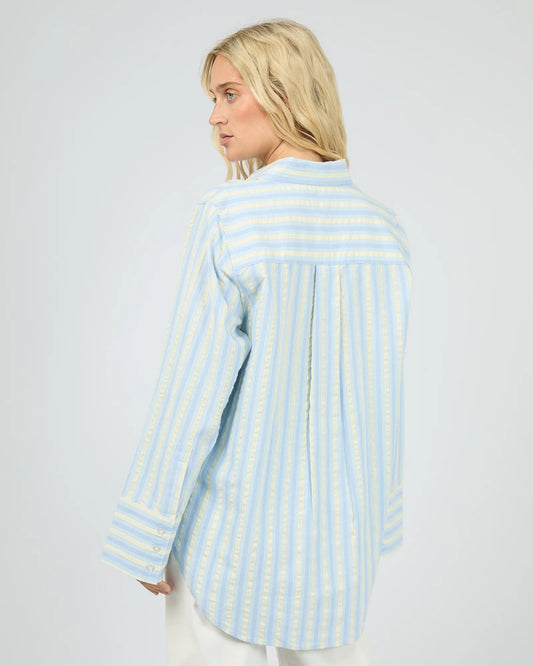 All About Eve Weekend Stripe Shirt | Women's Cotton Blend Long Sleeve Shirt