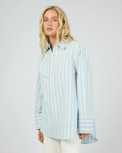 All About Eve Weekend Stripe Shirt | Women's Cotton Blend Long Sleeve Shirt