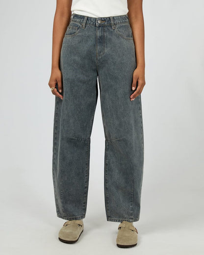 All About Eve Hallie Barrel Jeans - Slate | Women’s Mid‑Rise Barrel‑Leg Denim