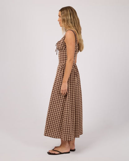 All About Eve Wynn Maxi Dress - Brown Check | Women’s Cotton Maxi Dress