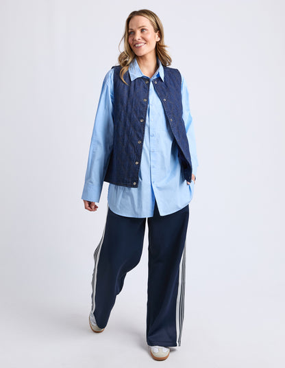 Elm York Pant - Classic Navy | Women’s Casual Wide Leg Cotton Pants
