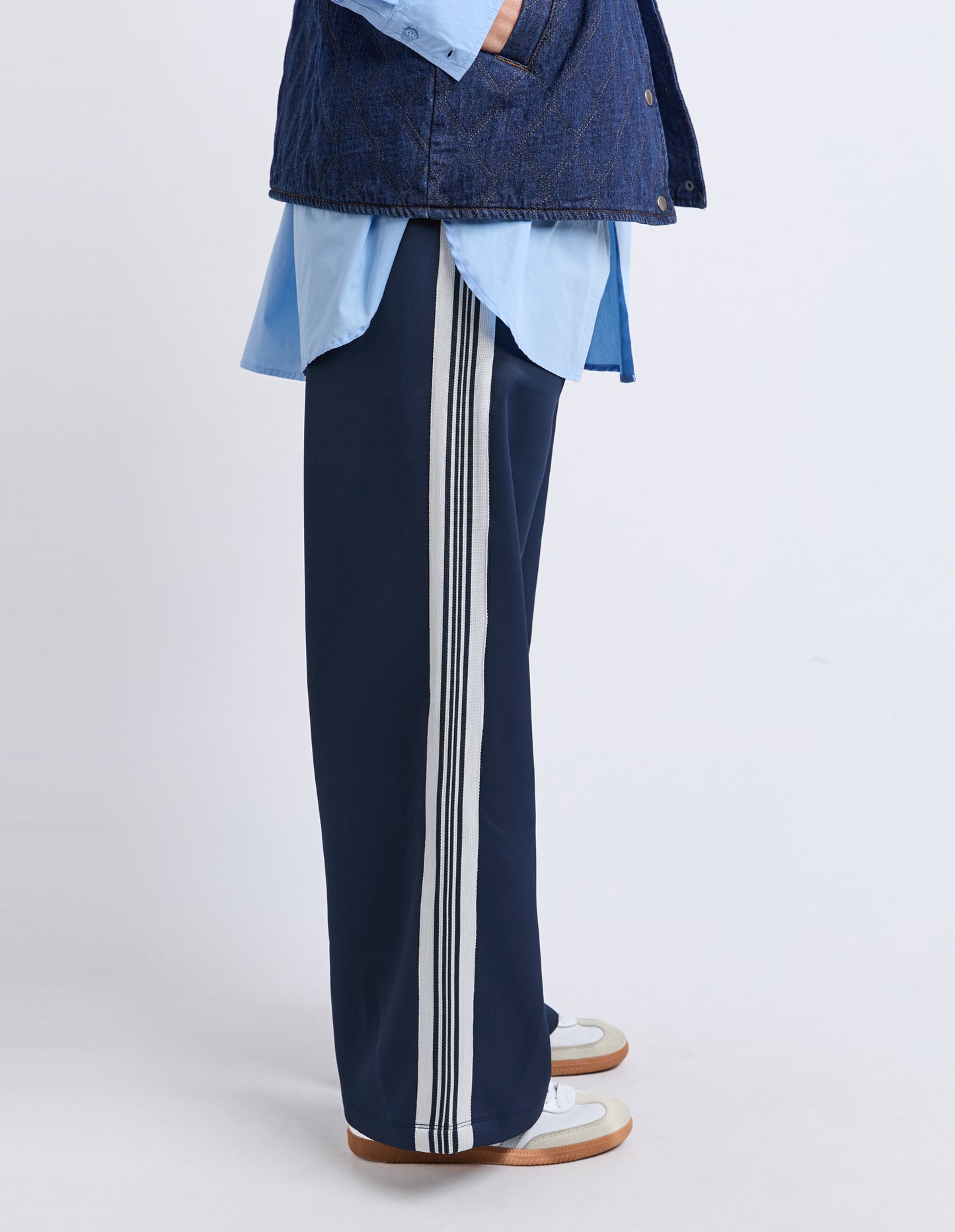 Elm York Pant - Classic Navy | Women’s Casual Wide Leg Cotton Pants