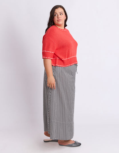 Elm Honey Knit Top - Tangelo | Boxy Fit Everyday Knit
