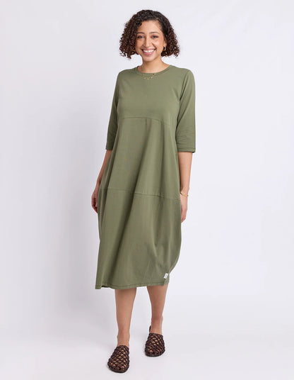 Elm Diana Dress 3/4 Sleeve - Clover | Women's Everyday Cotton Dress
