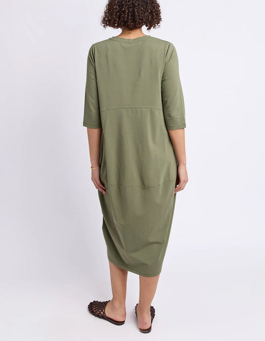 Elm Diana Dress 3/4 Sleeve - Clover | Women's Everyday Cotton Dress