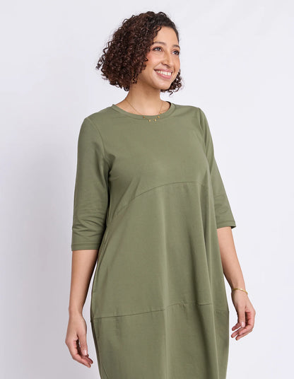 Elm Diana Dress 3/4 Sleeve - Clover | Women's Everyday Cotton Dress
