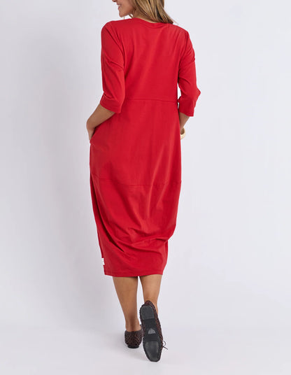 Elm Diana Dress 3/4 Sleeve - Cranberry | Women's Everyday Cotton Dress