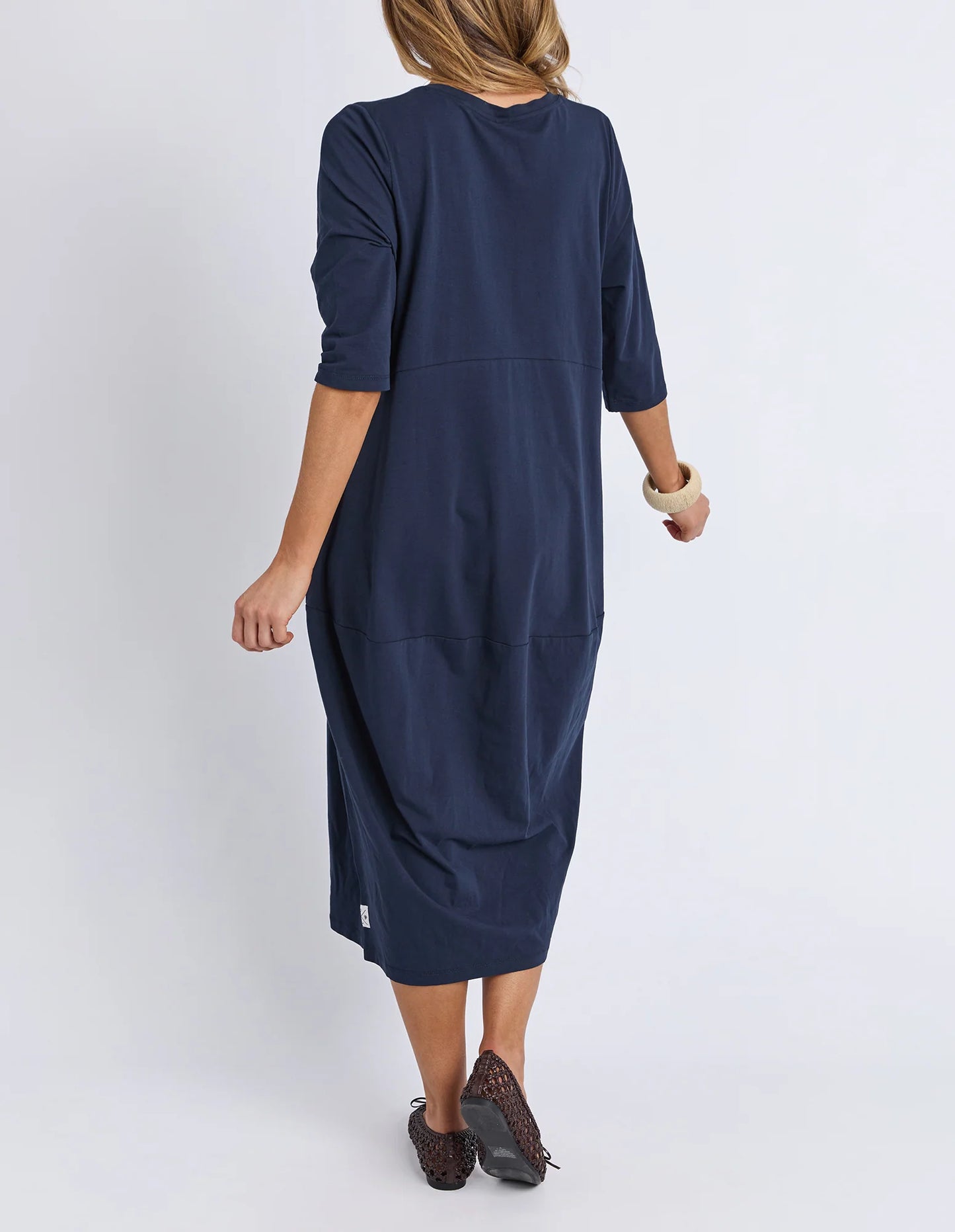 Elm Diana Dress 3/4 Sleeve - Navy | Women's Everyday Cotton Dress