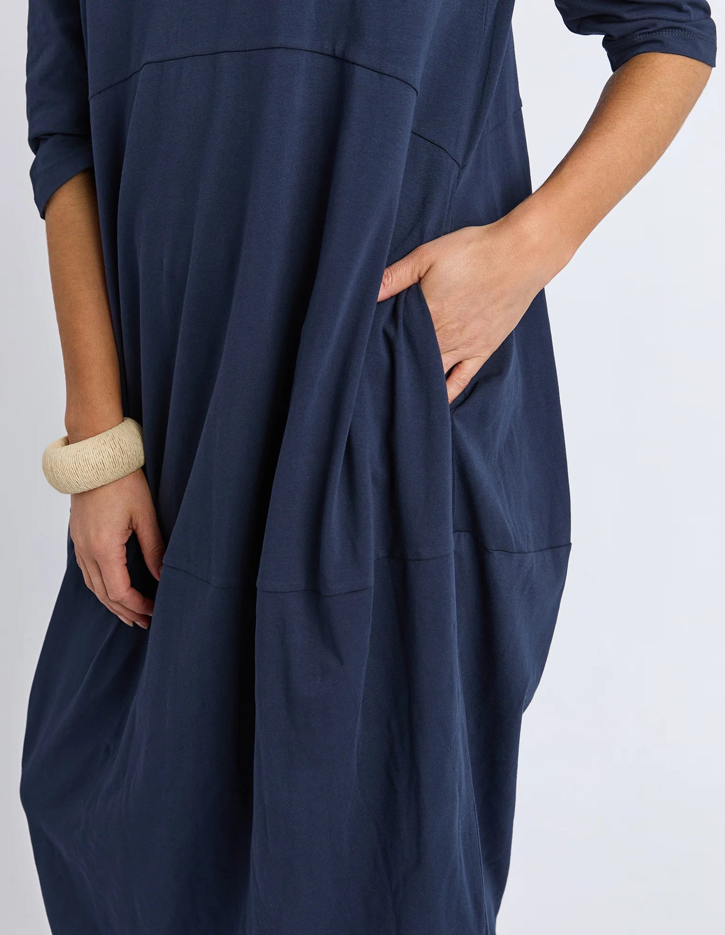 Elm Diana Dress 3/4 Sleeve - Navy | Women's Everyday Cotton Dress