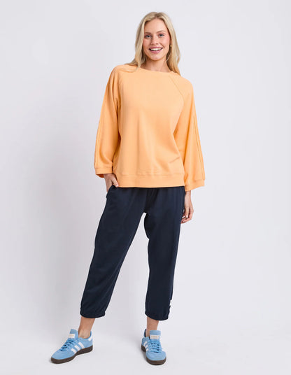 Elm Nessa Sweat - Peach | Relaxed Cotton Fleece Sweatshirt
