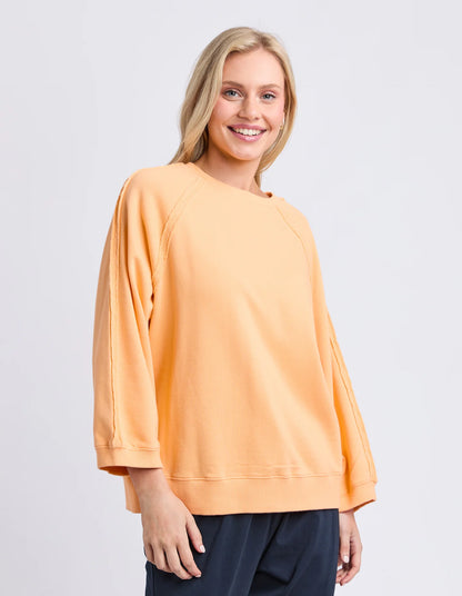 Elm Nessa Sweat - Peach | Relaxed Cotton Fleece Sweatshirt