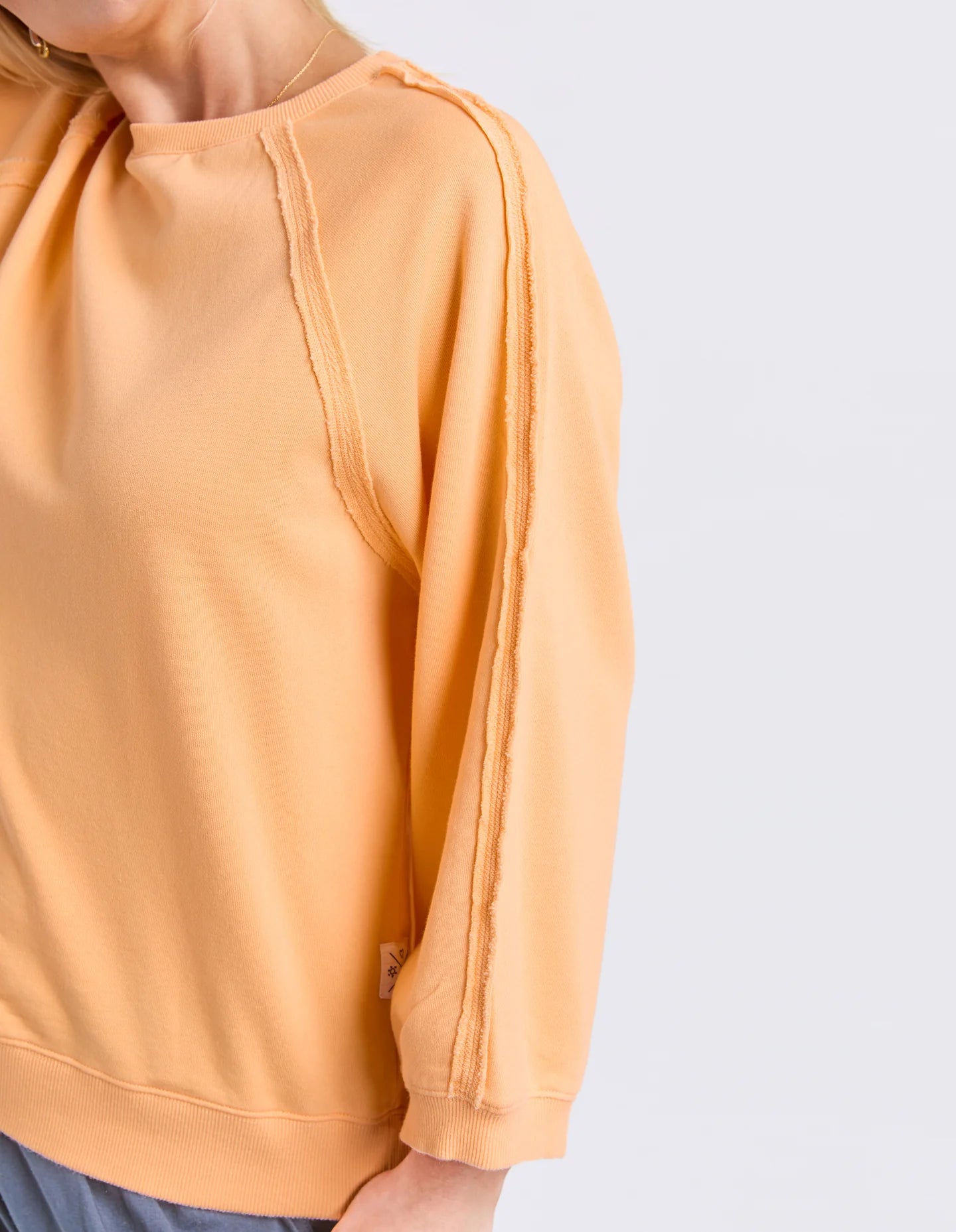 Elm Nessa Sweat - Peach | Relaxed Cotton Fleece Sweatshirt