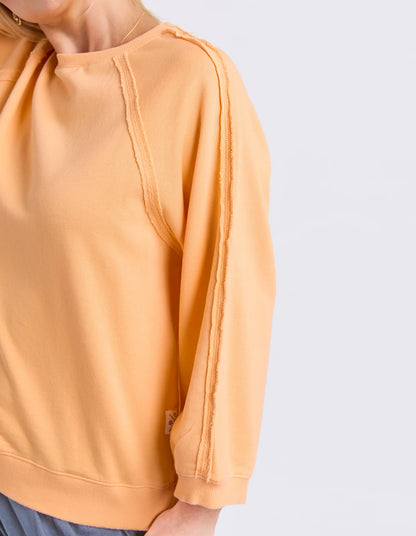 Elm Nessa Sweat - Peach | Relaxed Cotton Fleece Sweatshirt