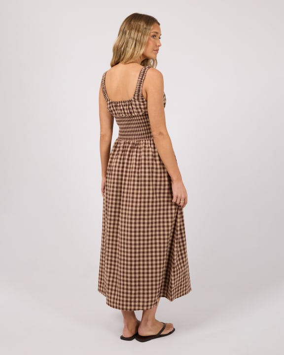 All About Eve Wynn Maxi Dress - Brown Check | Women’s Cotton Maxi Dress