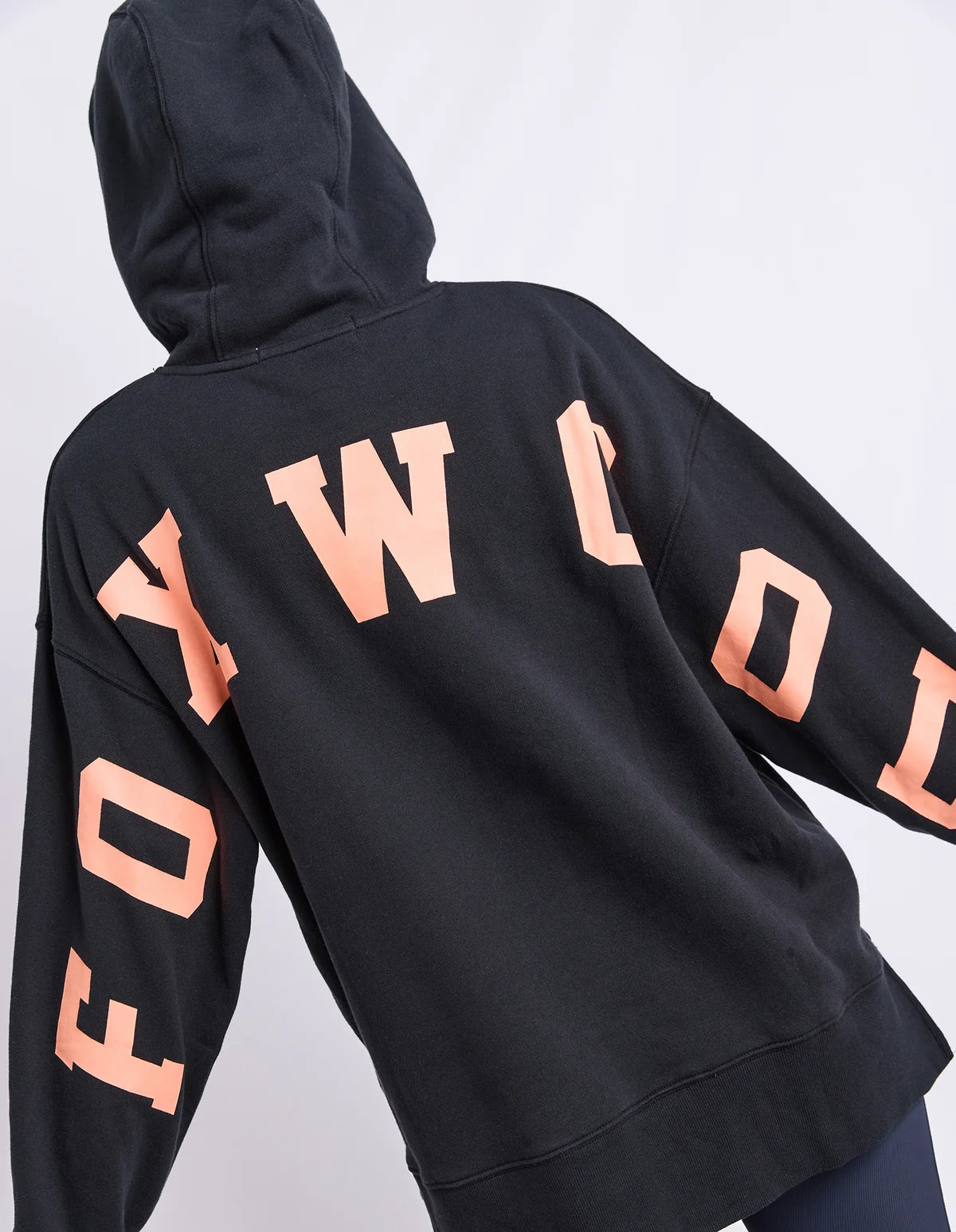 Foxwood Interval Hoodie - Black & Orange | Oversized Cotton Fleece