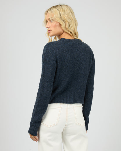 All About Eve Bayside Cardigan - Ink | Women’s Cropped Button Cardigan