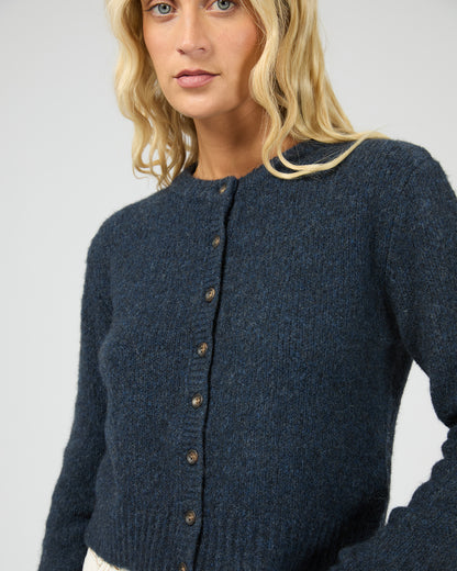 Ink cropped cardigan with statement buttons – lifestyle look